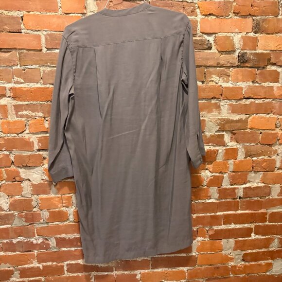 Madewell Pleated Olive High Low Tunic Dress Size Large - Picture 2 of 3